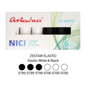Nici szwalnicze zestaw elastic biało-czarny Artyn 120 Nici szwalnicze zestaw elastic biało-czarny Artyn 120