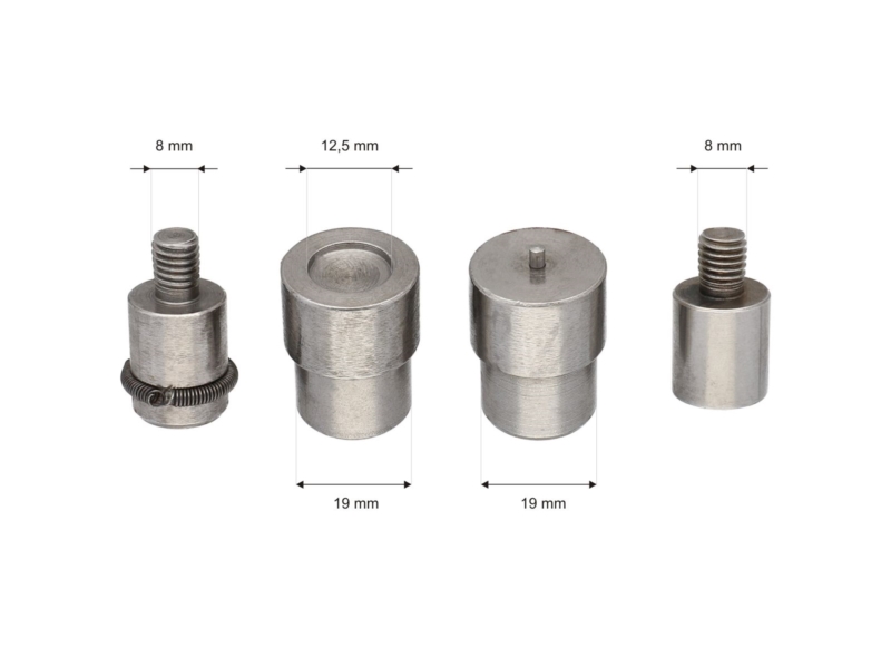 Fixing set for snap fasteners alfa 12,5 mm set
