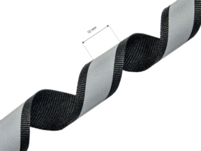 Taśma z odblaskiem 20 mm/12 mm czarna