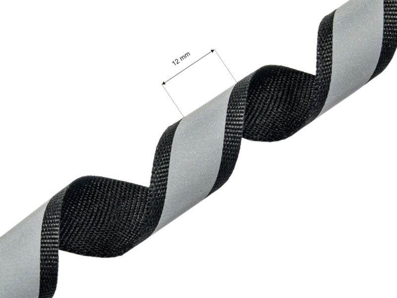 Taśma z odblaskiem 20 mm/10 mm czarna