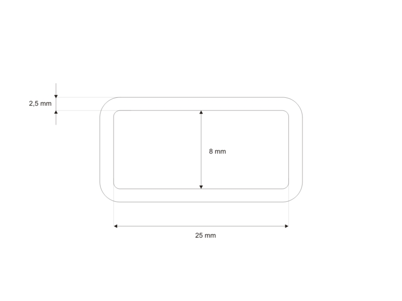 METAL FRAME 25/8/2,5 MM NICKEL WIRE 100   PCS