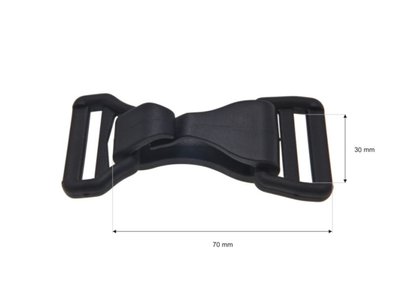 Plastic snap hook + triangle 30 mm oskar black 500 pcs