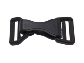 Karabińczyk plastikowy 30 mm + trójkąt (wzm) czarny