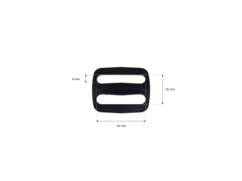 Plastic slide buckle 30/20 mm edmund black 100  pcs