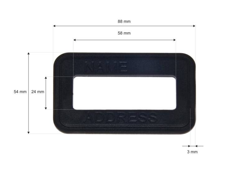 Luggage address holder black 200 pcs