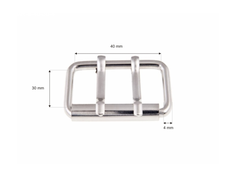 METAL ROLLER BUCKLE DOUBLE 40/30/4 MM NICKEL WIRE 100 PCS