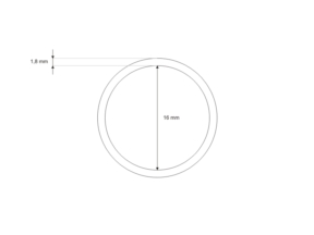 Kółko metalowe 16/1,8 mm nikiel drut
