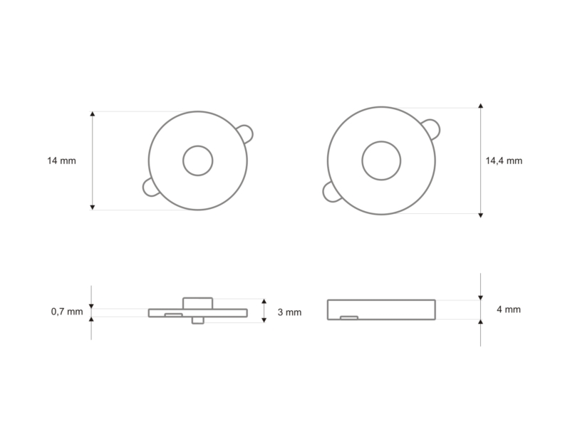 Magnetic button round 14/14 mm nickel 200 pcs