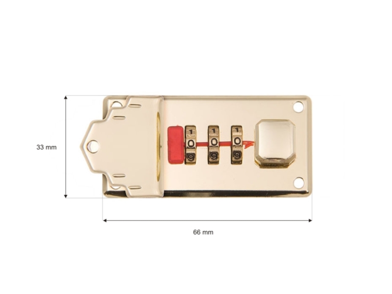 Briefcase lock 66/33 mm 0145 gold 1 pcs