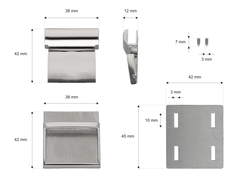 Briefcase lock 39/42 mm 166 ludwika nickel 12 pcs