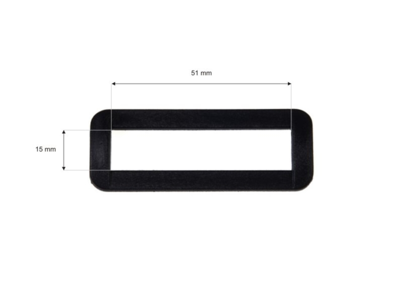 Plastic frame 51 mm eliza černý 100 ks