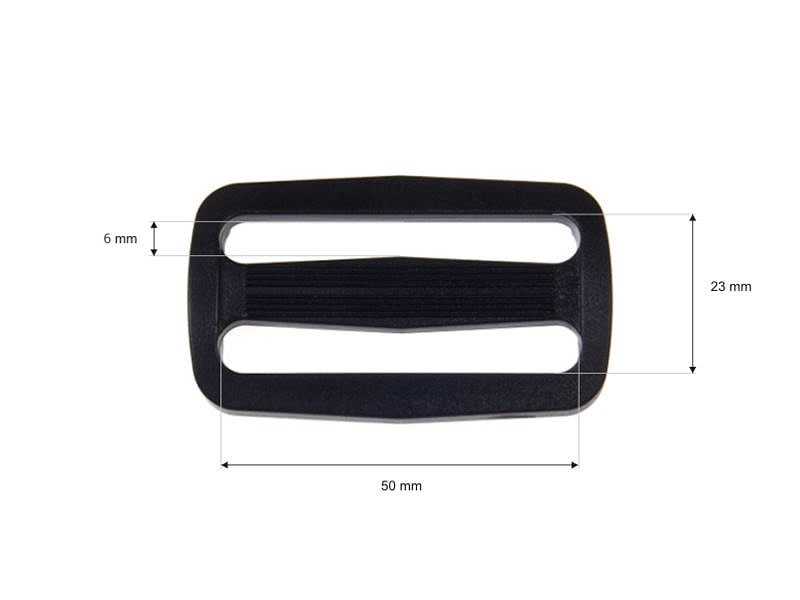 Plastic slide buckle 50/23 mm edmund black 100 pcs