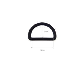 Półkole plastikowe 30 mm (0324-8072) czarne