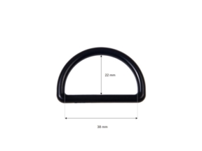 Półkole plastikowe 38 mm (0324-8017d) czarne
