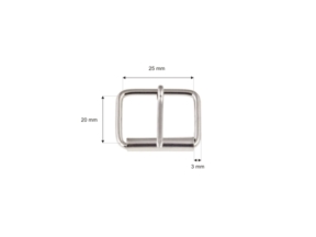 Klamra rymarska jednozaczepowa 25/20/3 mm nikiel drut