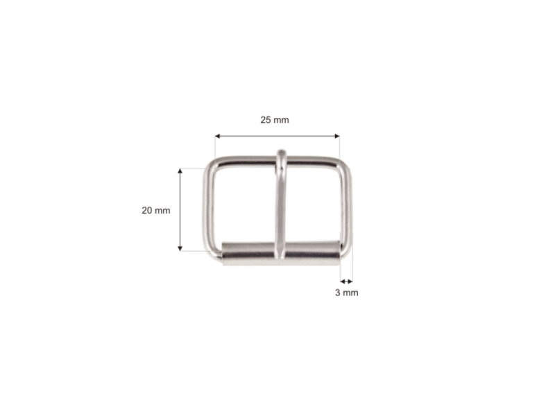 SATTLERSCHNALLE AUS METALL MIT EINEM HAKEN 25/20/3 MM  NICKEL DRAHT 100 ST.