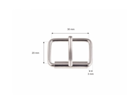 Klamra rymarska jednozaczepowa 30/20/3 mm nikiel drut