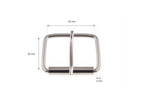 Klamra rymarska jednozaczepowa 40/30/4 mm nikiel drut