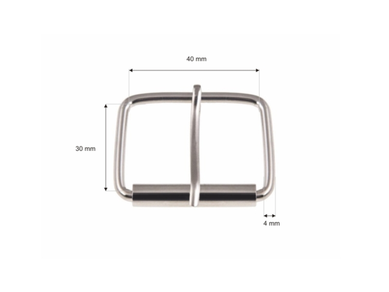 SATTLERSCHNALLE AUS METALL MIT EINEM HAKEN 40/30/4 MM NICKEL DRAHT 100 ST.