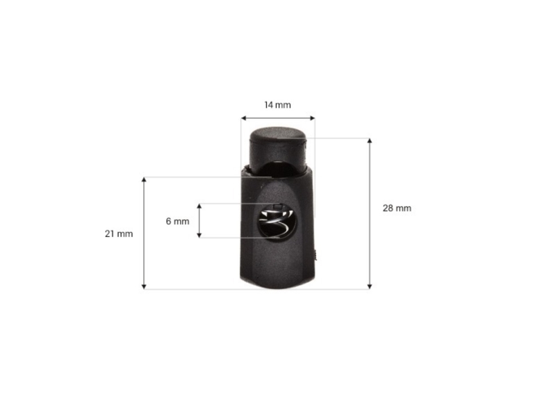 Plastic string stopper 6 mm (305-3022) single black 100 pcs