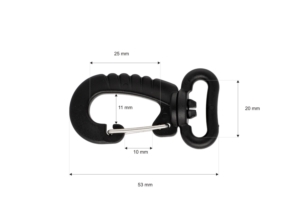 Karabińczyk plastikowy 20 mm obrotowy (0325-1081) Niko czarny
