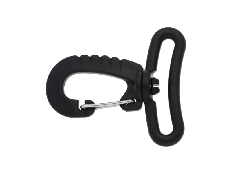 Plastic swivel snap hook 38 mm niko black 100 pcs