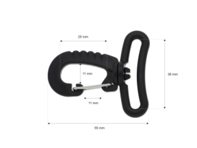 Karabińczyk plastikowy 38 mm obrotowy (0325-1081a) Niko czarny