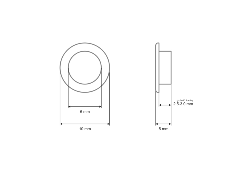 METAL   EYELET WITH GROMMET 6/10/5 MM OLD GOLD 1000 PCS