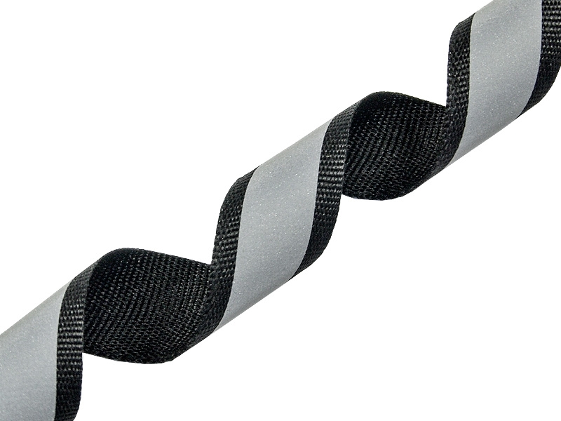 Reflexband 25 mm 0,41 mm schwarz +Reflektor 100 lm