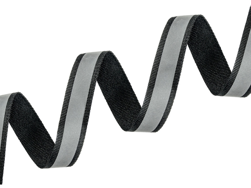 Reflective tape 25 mm 0,41 mm black +reflector 100 mb