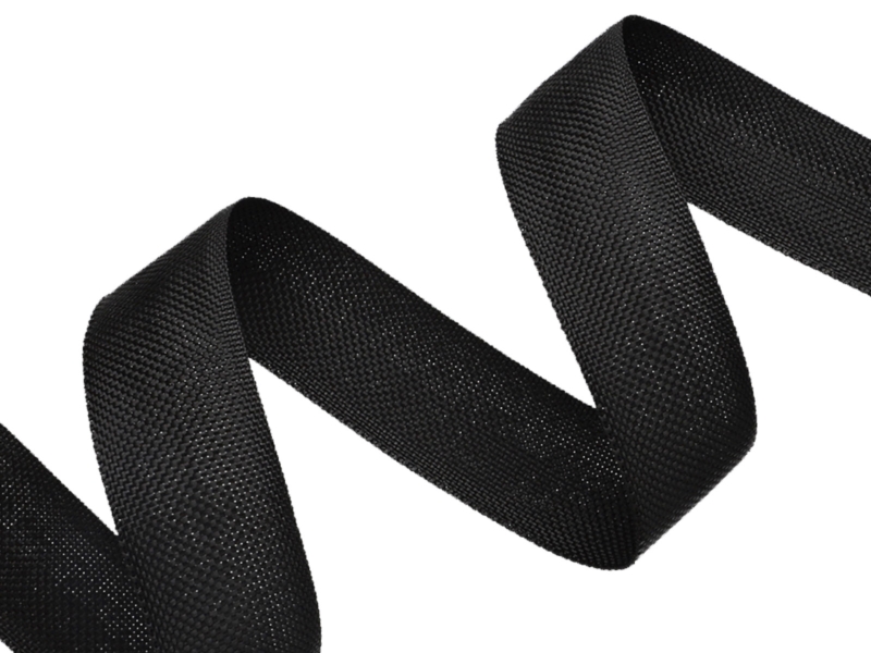 Polyester twill tape 25 mm black (580)