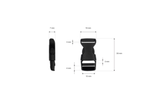 Klamra plastikowa 15x39 mm Halszka czarna