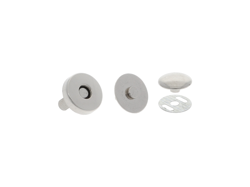 Magnetic button round with snap fastener 14/14 mm nickel 200 pcs