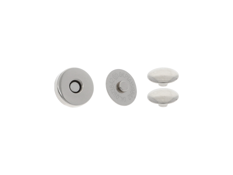 Magnetic button round with double snap fastener 14/14 mm nickel 200 pcs