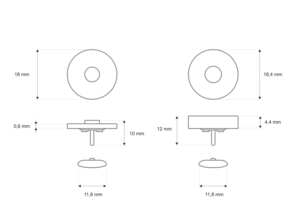 Zapięcie magnetyczne z podwójną napą 18/18 mm nikiel 8g
