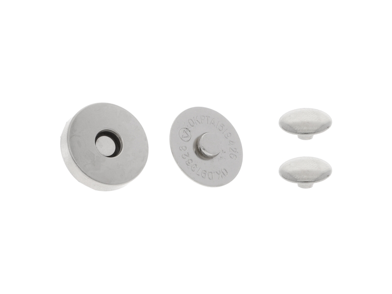 Kulatý magnet s dvojitý patentkou 18/18 mm nikl 100  ks