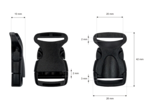Klamra plastikowa 20x42 mm Odetta czarna