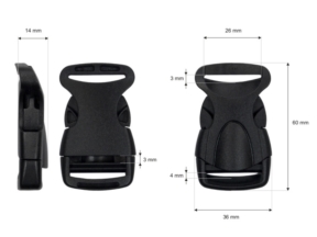 Klamra plastikowa 26x60 mm Odetta czarna