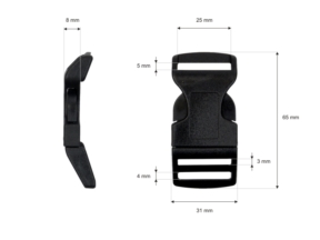 Klamra plastikowa 25x67 mm Saba czarna