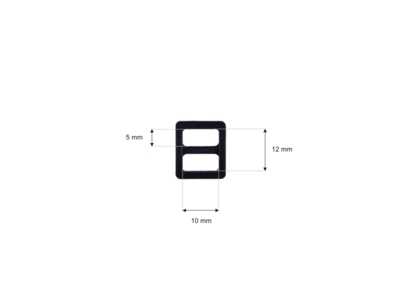 Plastic slide buckle 10/12 mm reks black 100 pcs