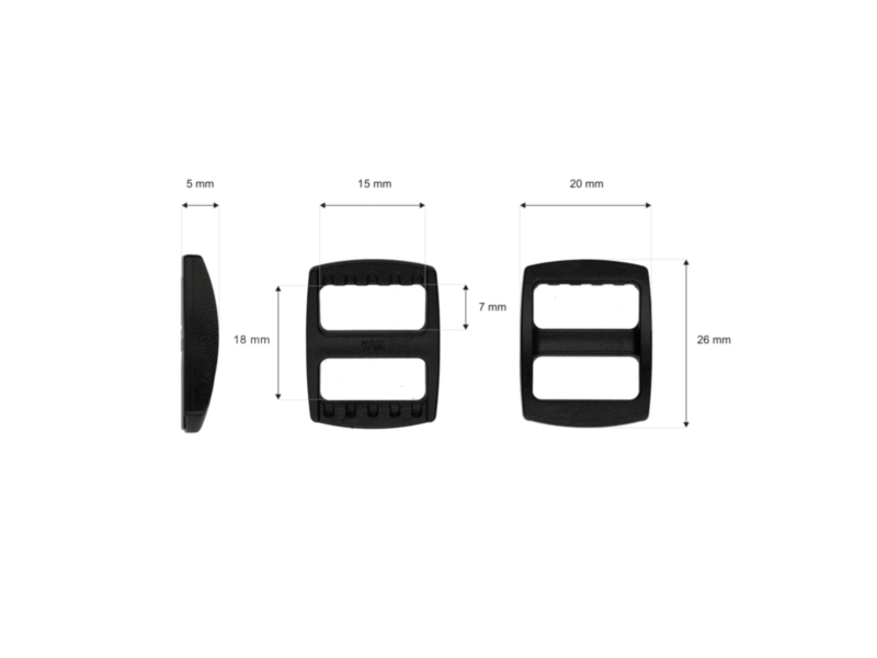 Průvlečná spona 15/18 mm reks černý 100  ks