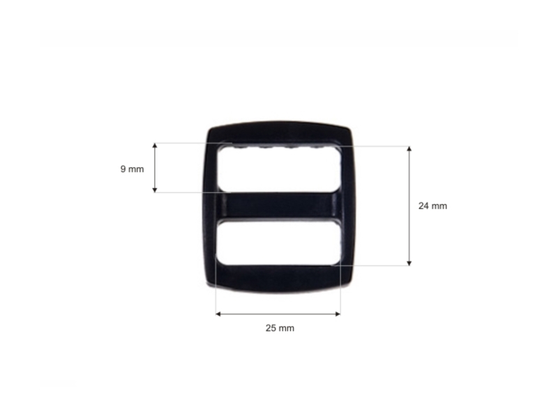 Plastic slide buckle 25/24 mm reks black 100 pcs