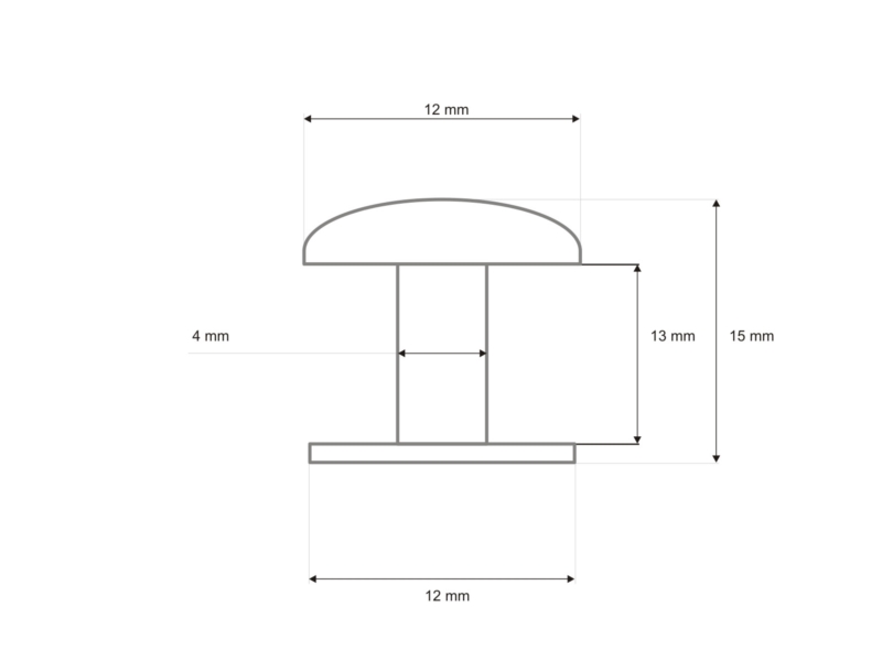 METAL   RIVET ONE-SIDED 12/4/15 MM NICKEL 1000 PCS