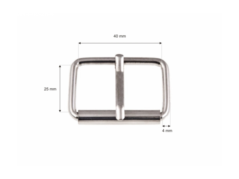SATTLERSCHNALLE AUS METALL MIT EINEM HAKEN 40/25/4 MM  NICKEL DRAHT 200 ST.