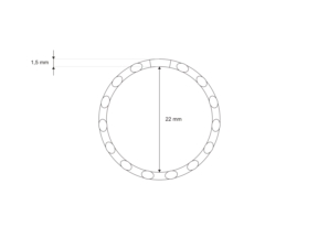 Kółko metalowe 22/1,5 mm nikiel spiralne