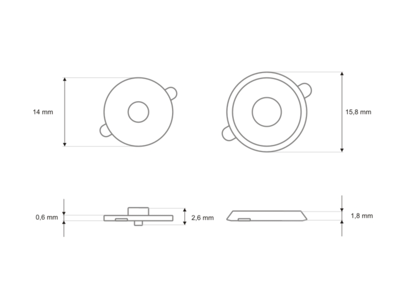 Rundes magnet 14/16 mm nickel 200 st.