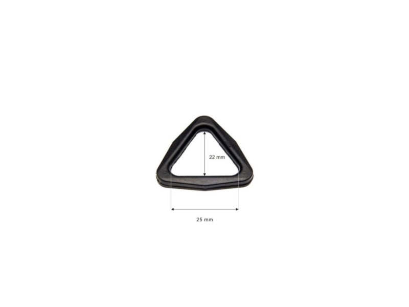 Plastic triangle 25 mm lucjan black  100 pcs