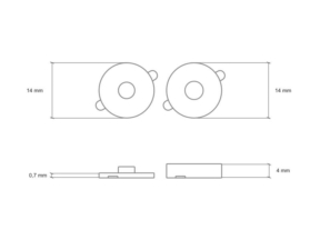 Zapięcie magnetyczne 14/14 mm d030 nikiel
