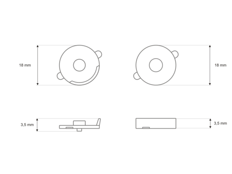 Rundes magnet 18/18 mm d030 nickel 100 st.