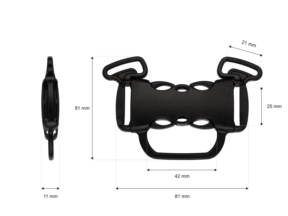 Klamra plastikowa podwójna 26 mm 5-way Tekla 2 czarna